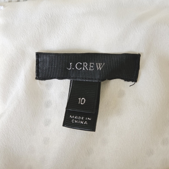 J. Crew Cotton Eyelet Dress with Short Sleeve Detail in White and Cream Sz 10 - Picture 7 of 13